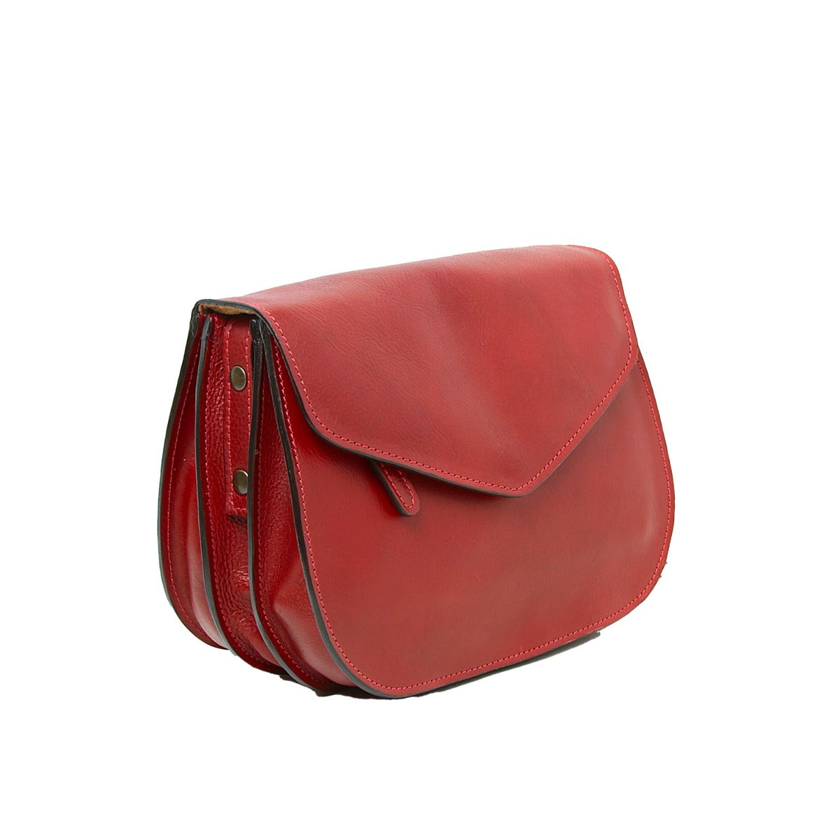 Borsa a tracolla di vitello pieno fiore-Rosso