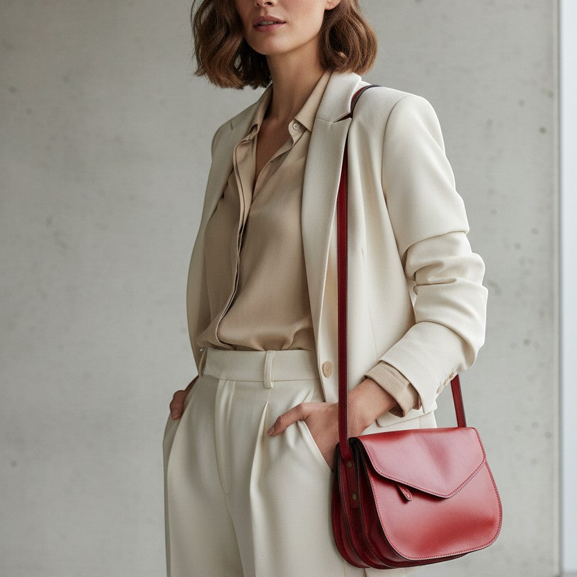 Red Leather Shoulder Bag | Old Angler