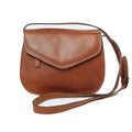 Borsa a tracolla di vitello pieno fiore-Teak