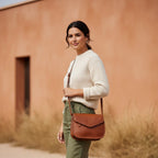 Borsa a Tracolla in Pelle Teak Piccola | Old Angler