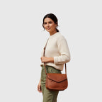 Borsa a Tracolla in Pelle Teak Piccola - Old Angler