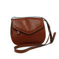 Borsa tracolla vitello pieno fiore mogano in pelle con tracolla regolabile e scomparti pratici.