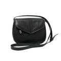 Borsa tracolla vitello pieno fiore nera con due tracolle, tre scomparti e design elegante.
