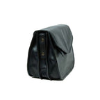 Borsa a Tracolla in Vitello Pieno Fiore Nera - Old Angler