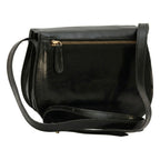 Borsa a Tracolla in Vitello Pieno Fiore Nera - Old Angler