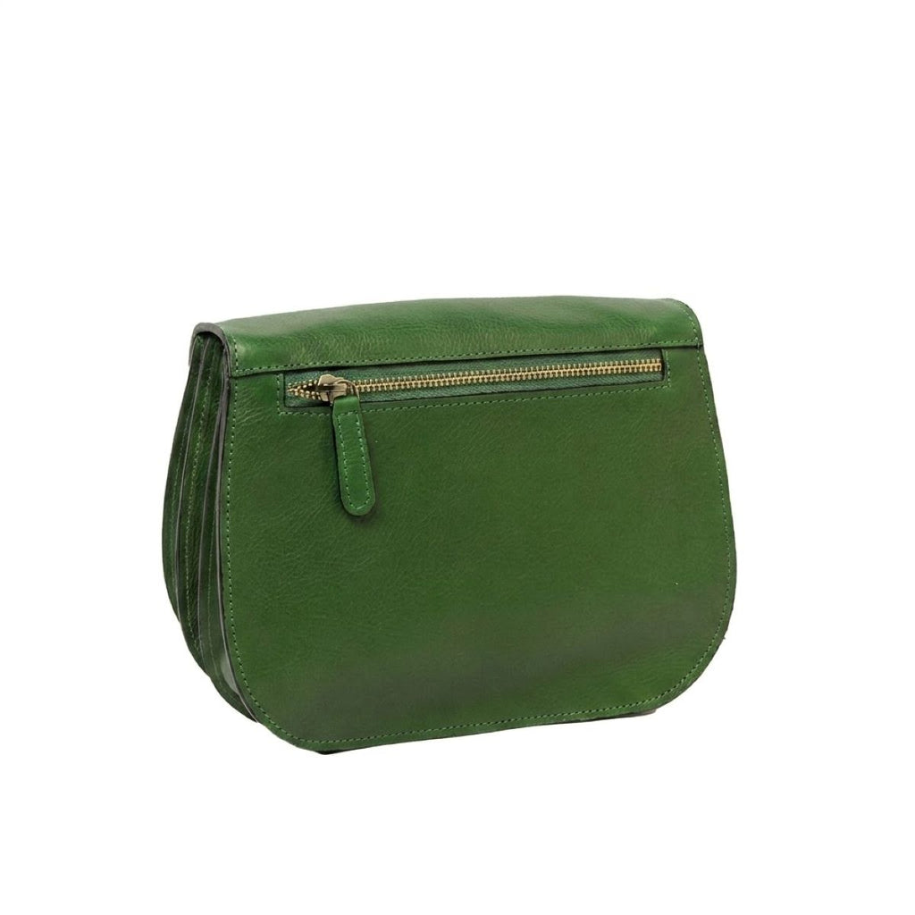Borsa a tracolla di vitello pieno fiore - Verde