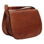 Borsa a tracolla in pelle marrone Old Angler con tracolla regolabile