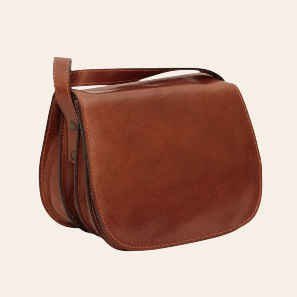 Borsa a tracolla in pelle marrone Old Angler con tracolla regolabile