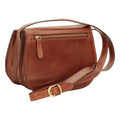 Borsa a tracolla Old Angler in pelle marrone con tasca anteriore con zip