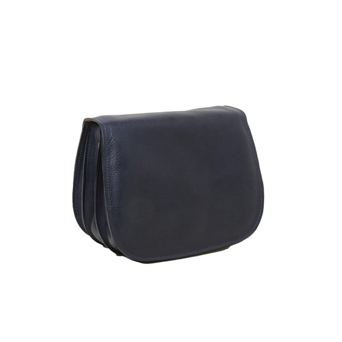 Borsa a tracolla da donna in pelle di vitello pieno fiore-Blu