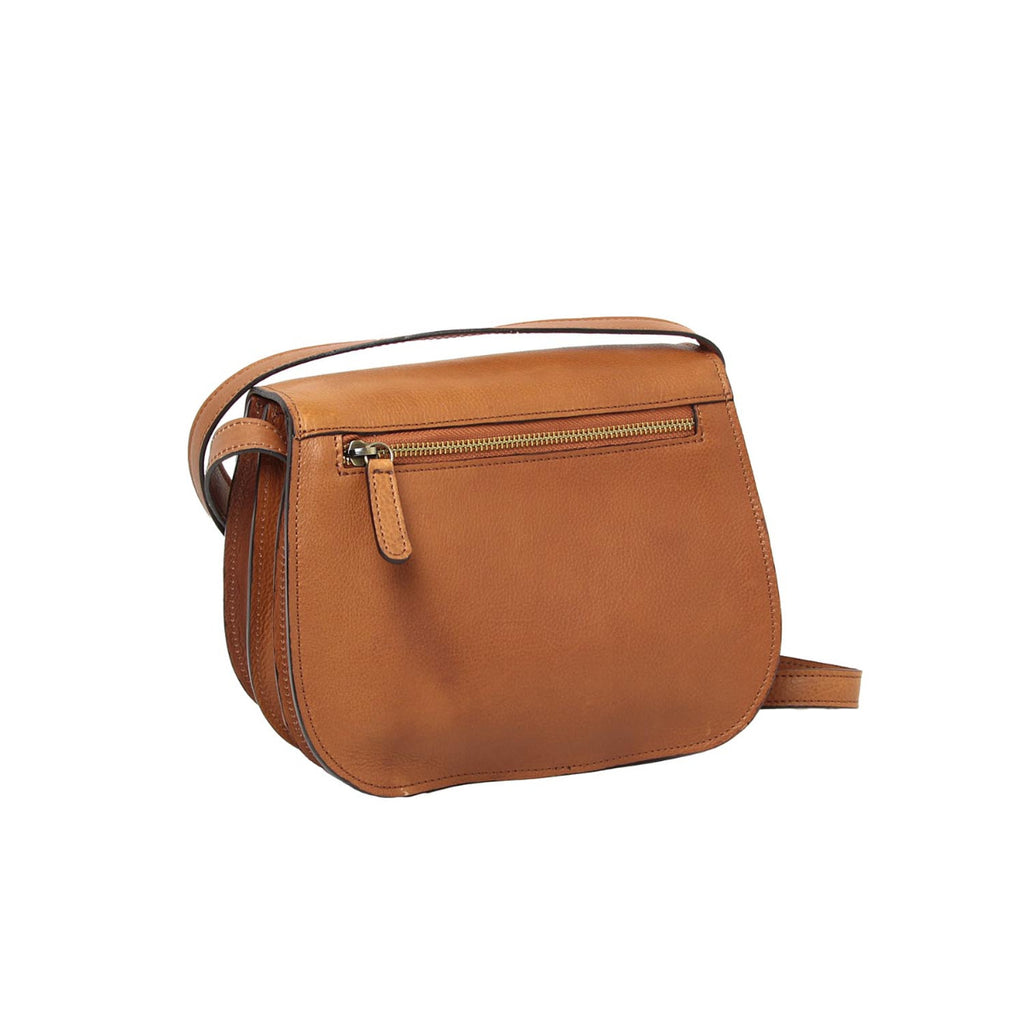 Borsa a tracolla da donna in pelle di vitello pieno fiore-Cuoio