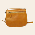 Borsa a tracolla in pelle ocra Old Angler con zip superiore e tasca frontale