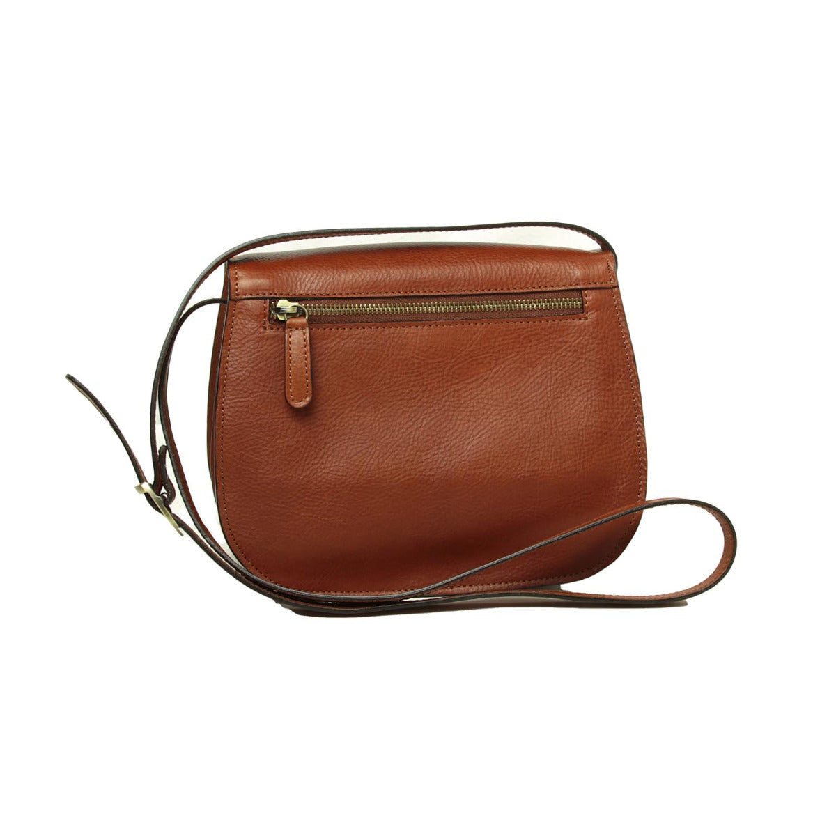 Borsa a tracolla da donna in pelle di vitello pieno fiore -Teak