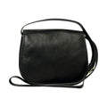 Borsa a tracolla da donna in pelle di vitello pieno fiore - Nero