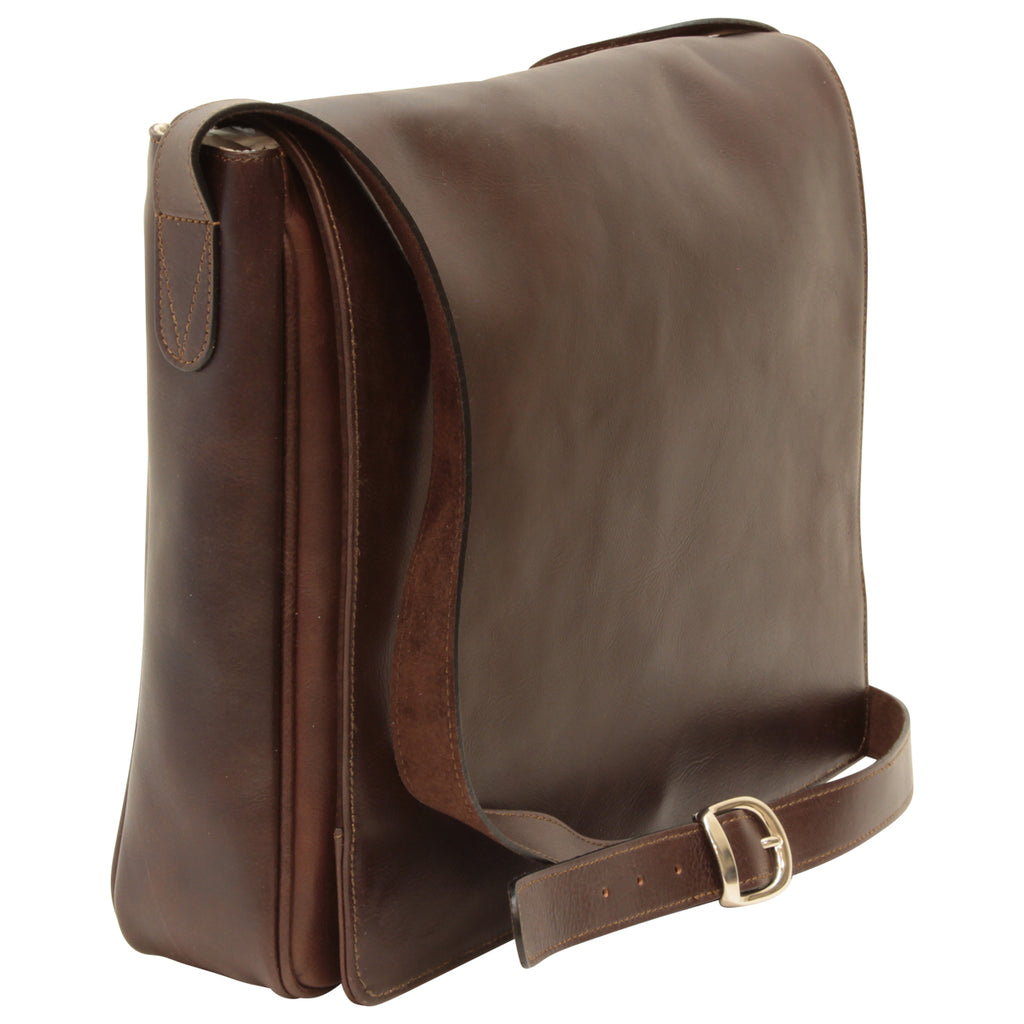 Borsa messenger uomo in pelle - Testa di moro