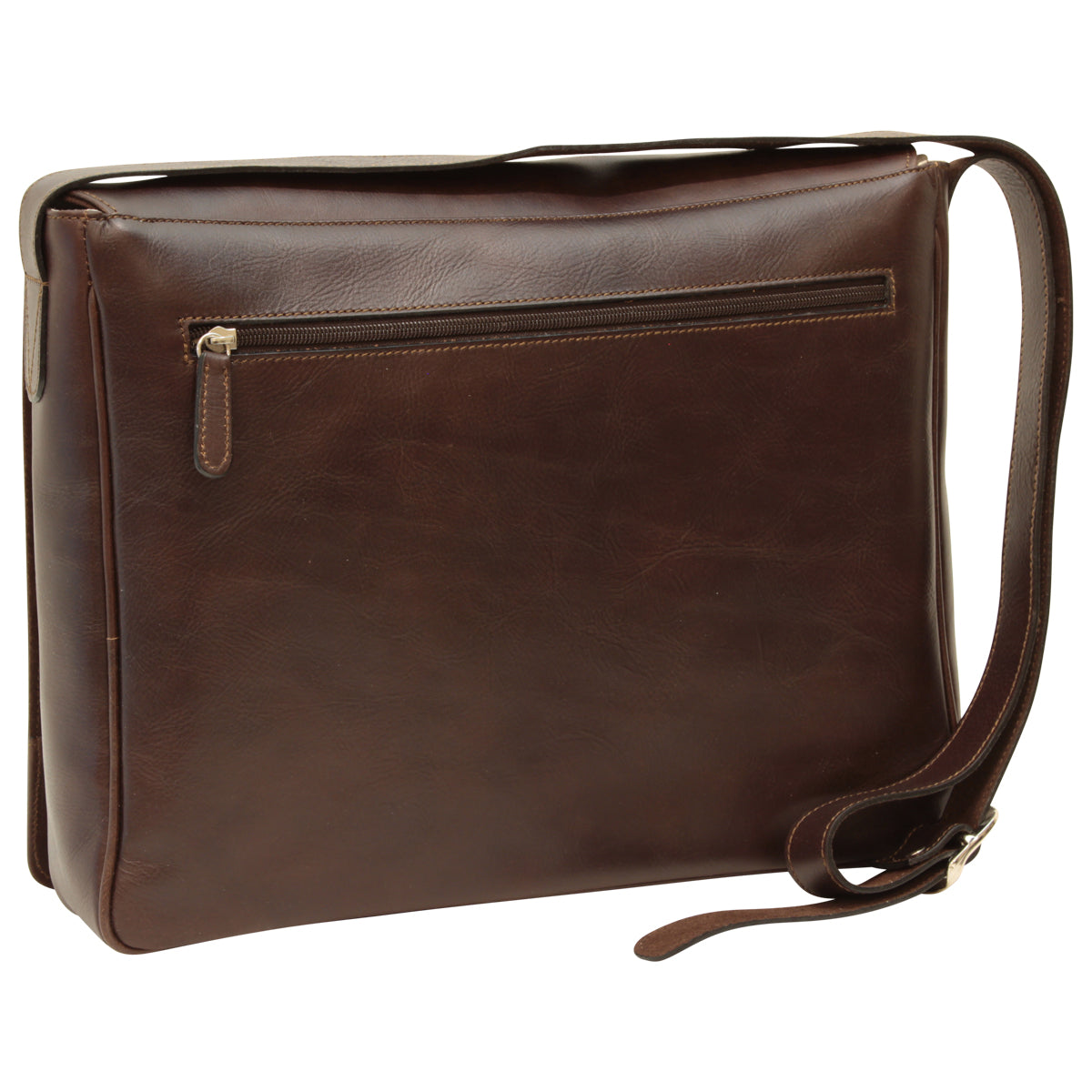 Borsa messenger uomo in pelle - Testa di moro