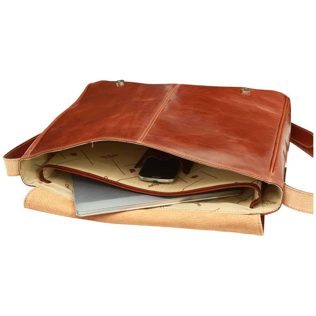 Borsa messenger uomo in pelle - Marrone