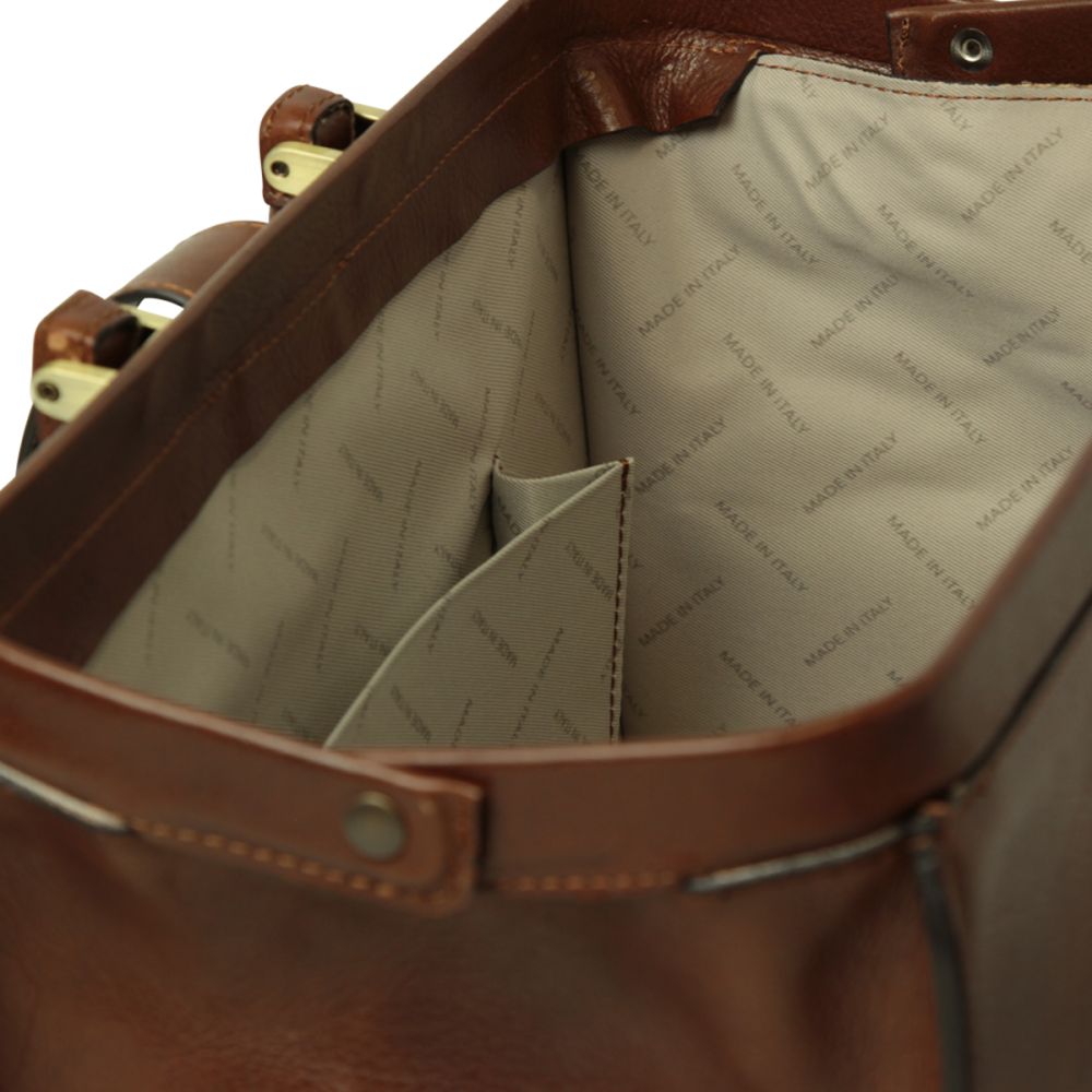 Borsa da Medico in Pelle Pieno Fiore Marrone - Old Angler 4