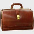Borsa da Medico in Pelle Pieno Fiore Marrone - Old Angler