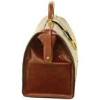 Borsa da Medico in Pelle Pieno Fiore Marrone - Old Angler
