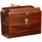 Borsa da Medico in Pelle Pieno Fiore Marrone - Old Angler 3