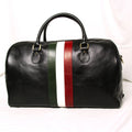 Borsa da viaggio in pelle pieno fiore - nero con bandiera Italia