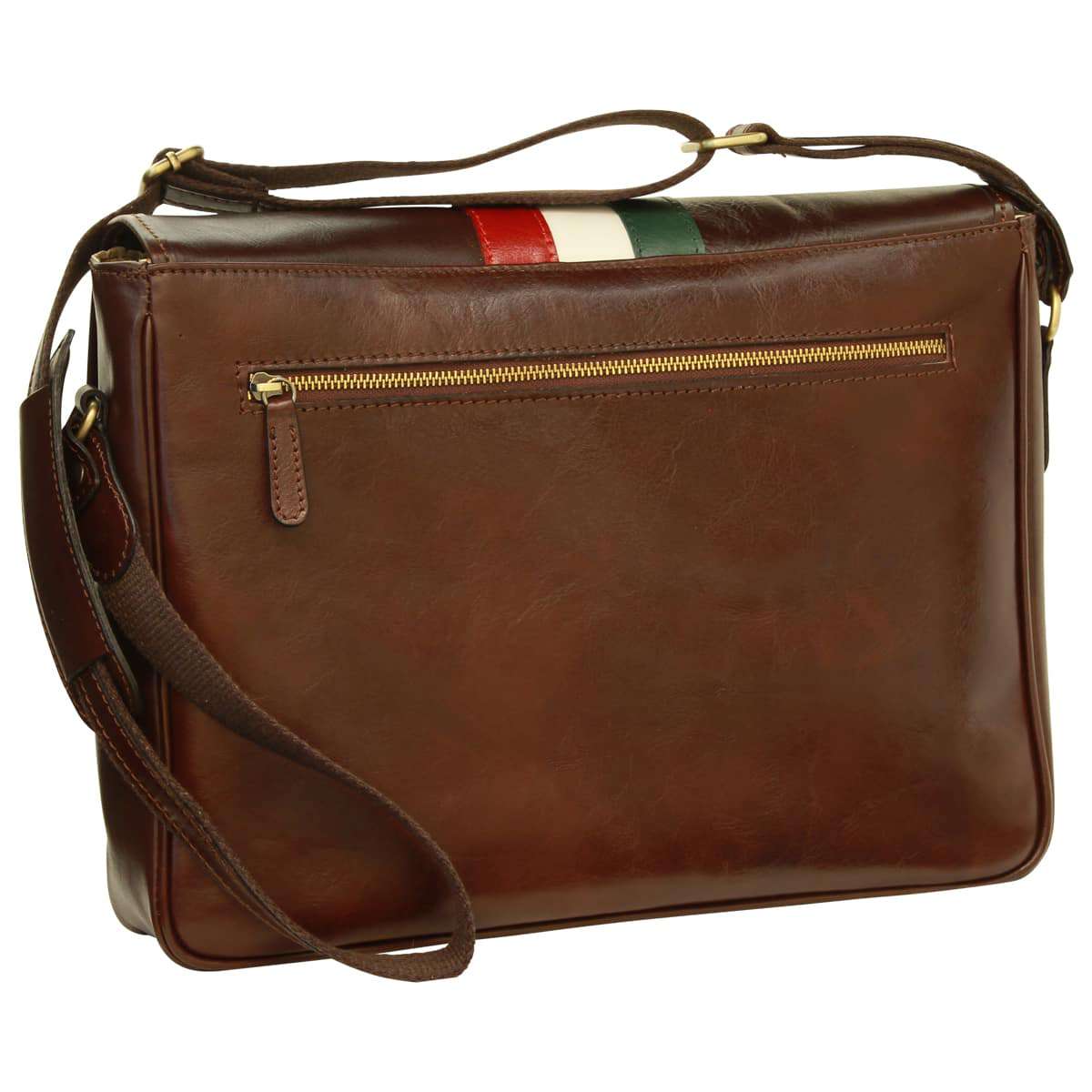 Borsa Messenger in pelle-  Marrone
