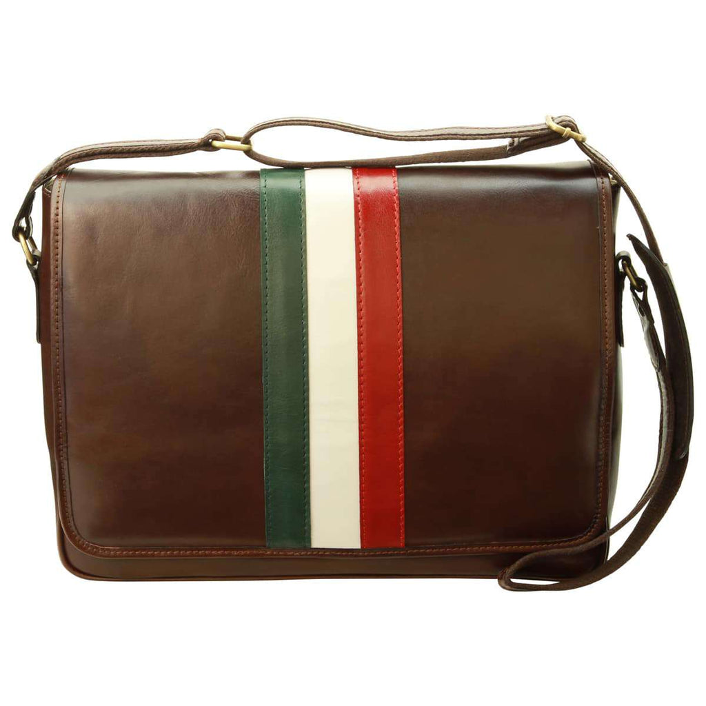 Borsa Messenger in pelle-  Marrone