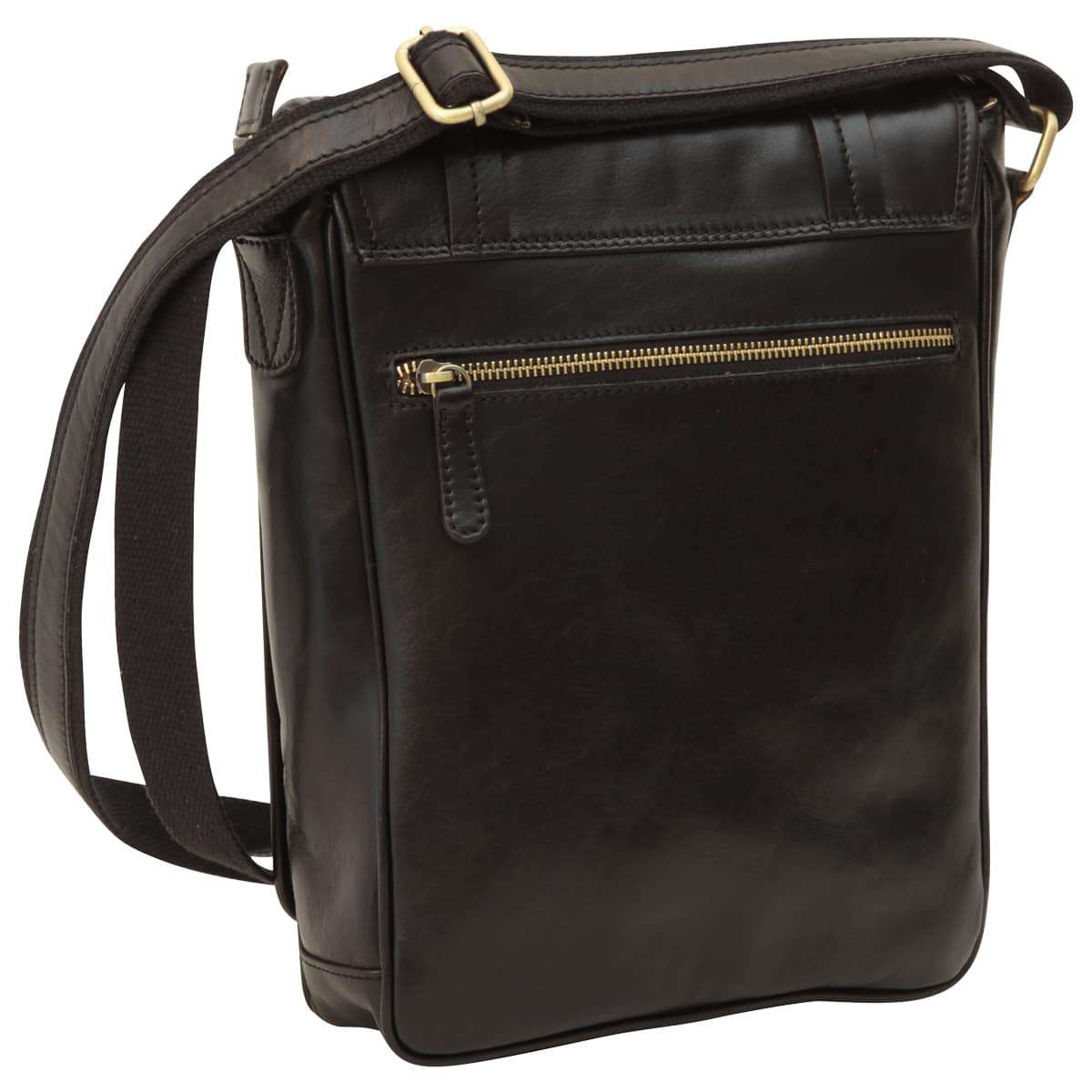 Messenger con doppia chiusura magnetica. Nero