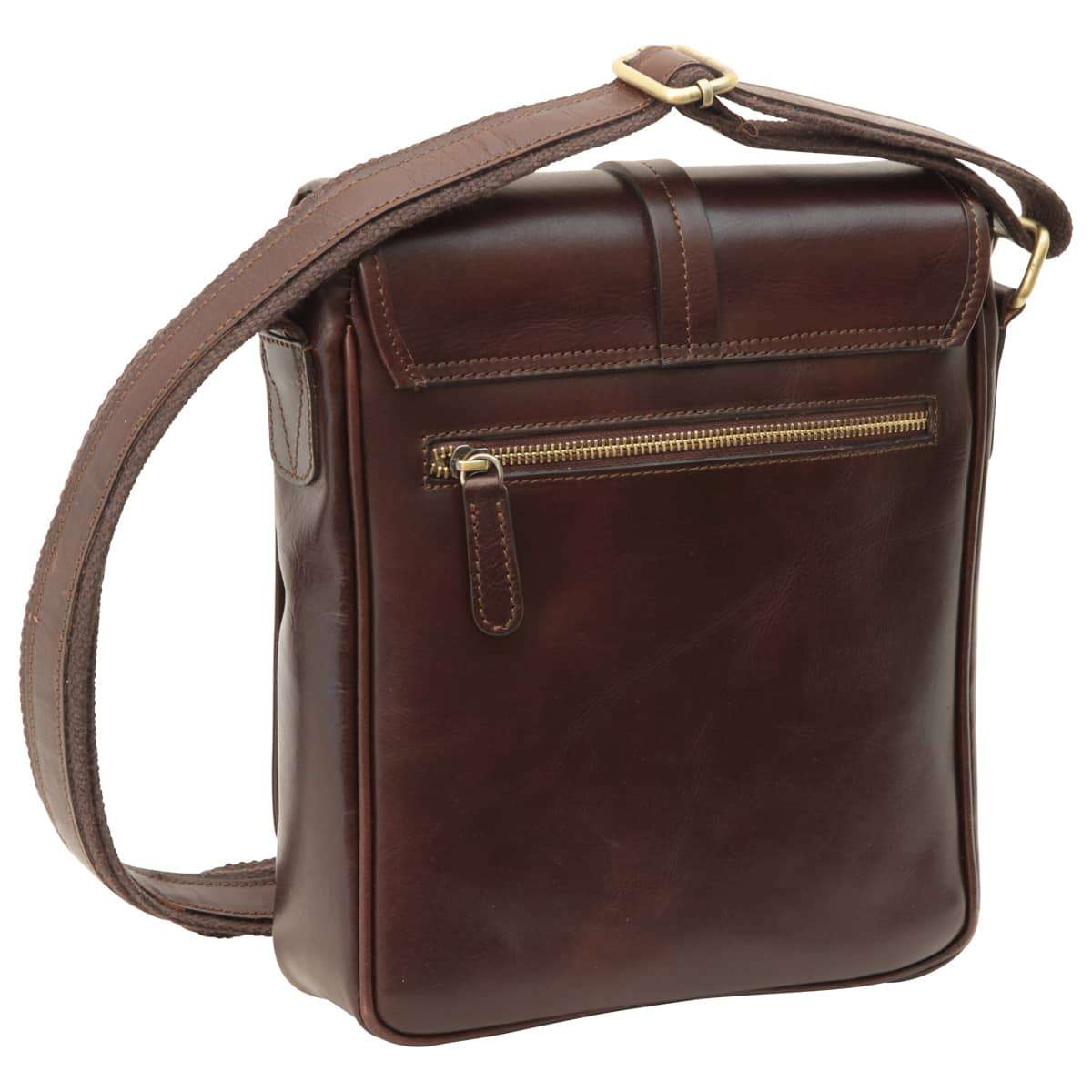 Messenger con chiusura magnetica. Marrone Scuro