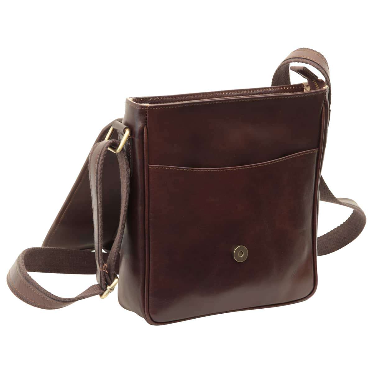 Messenger con chiusura magnetica. Marrone Scuro