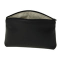 Beauty case in pelle nera con zip superiore e interno foderato visibile