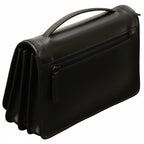 Tracollina in pelle nera Old Angler con zip e tracolla