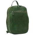 Zaino in pelle con tasca con zip frontale - Verde