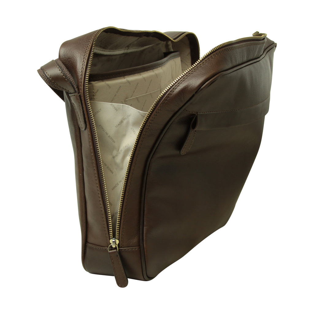 Messenger in vacchetta. Marrone Scuro
