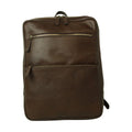 Zaino in pelle con fascia per trolley- Marrone scuro