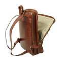 Zaino in pelle marrone con fascia per trolley e tracolla