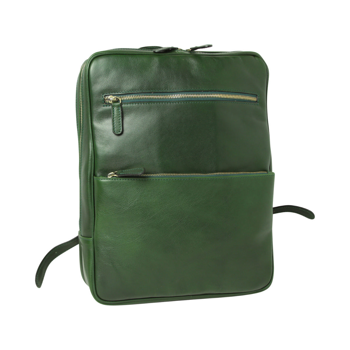 Zaino in pelle con fascia per trolley - verde