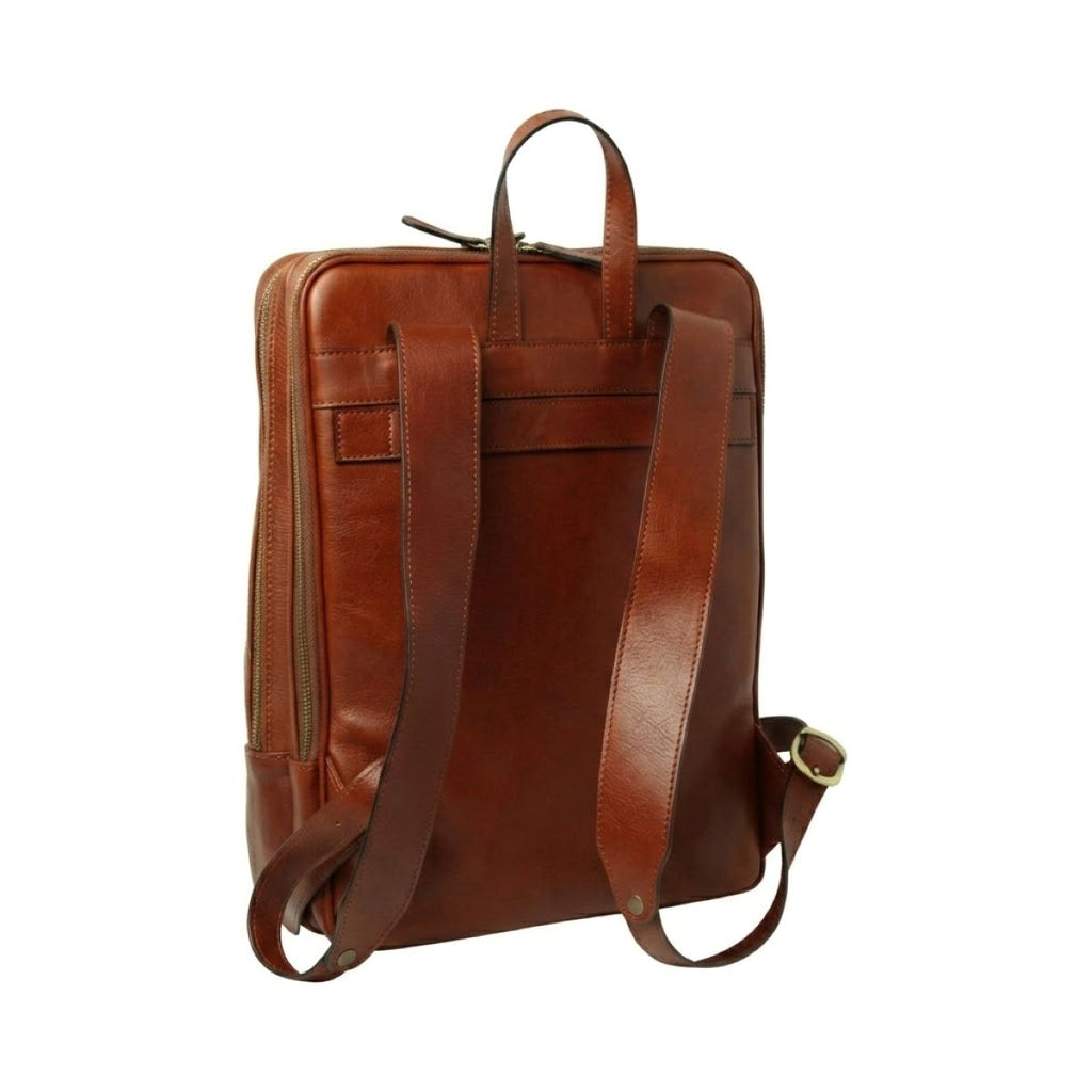 Zaino in pelle con fascia per trolley - Mogano