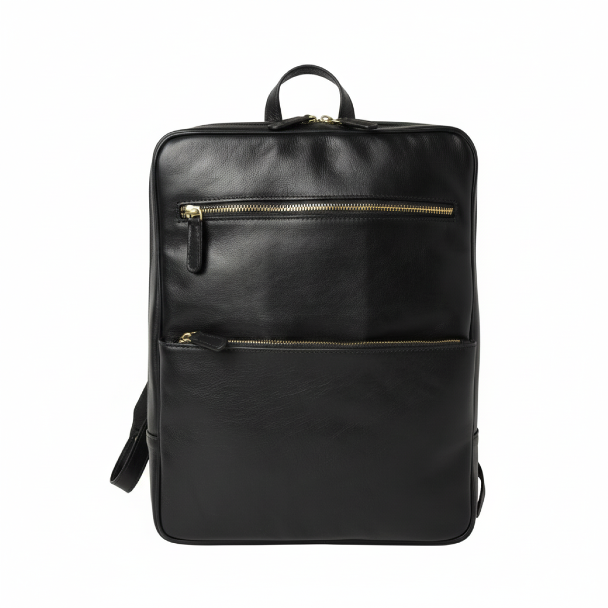 Zaino in pelle con fascia per trolley - nero