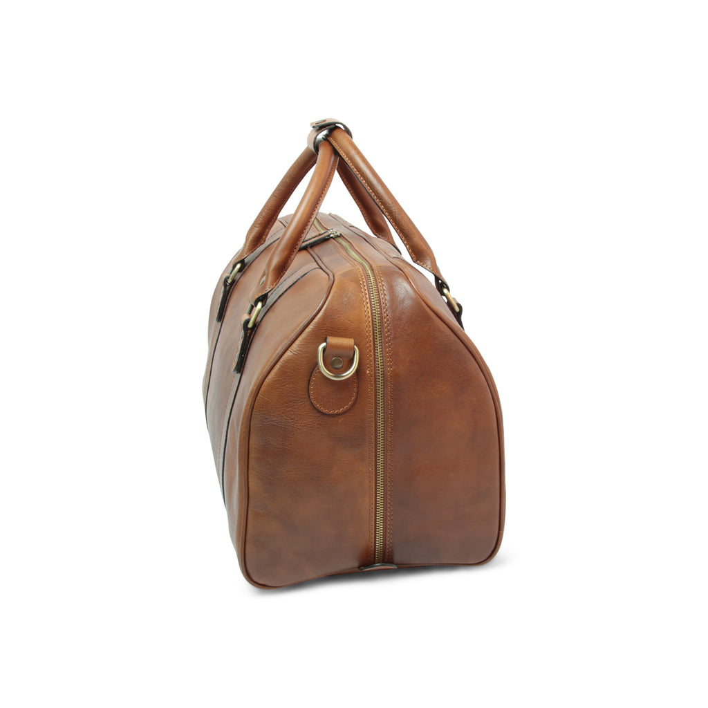 Borsa da viaggio in pelle - castagna