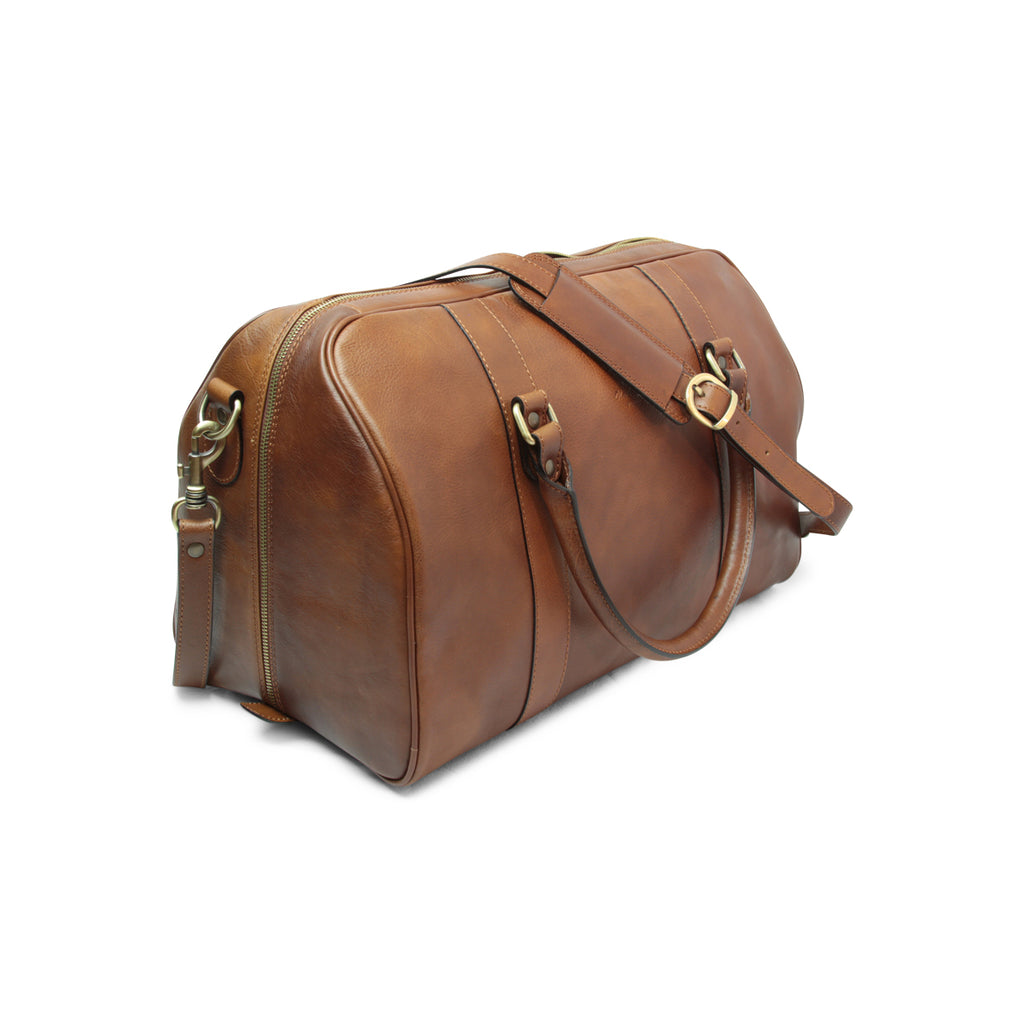 Borsa da viaggio in pelle - castagna