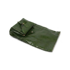 Zaino in pelle verde Old Angler con patta e fibbia frontale