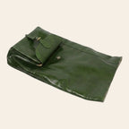 Zaino in pelle verde Old Angler con patta e fibbia frontale