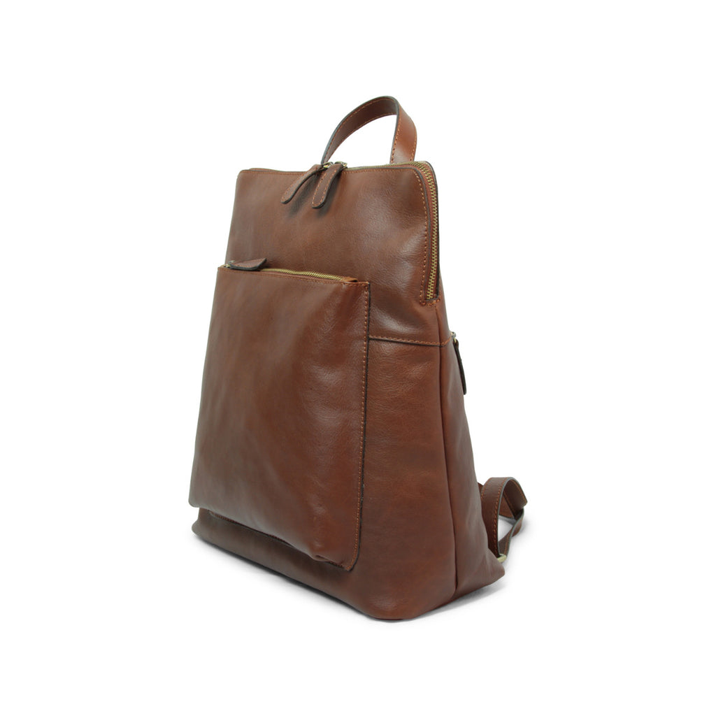 Zaino in pelle - marrone castagna
