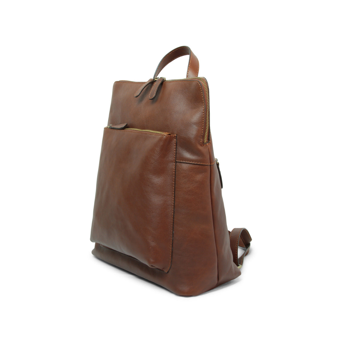 Zaino in pelle - marrone castagna