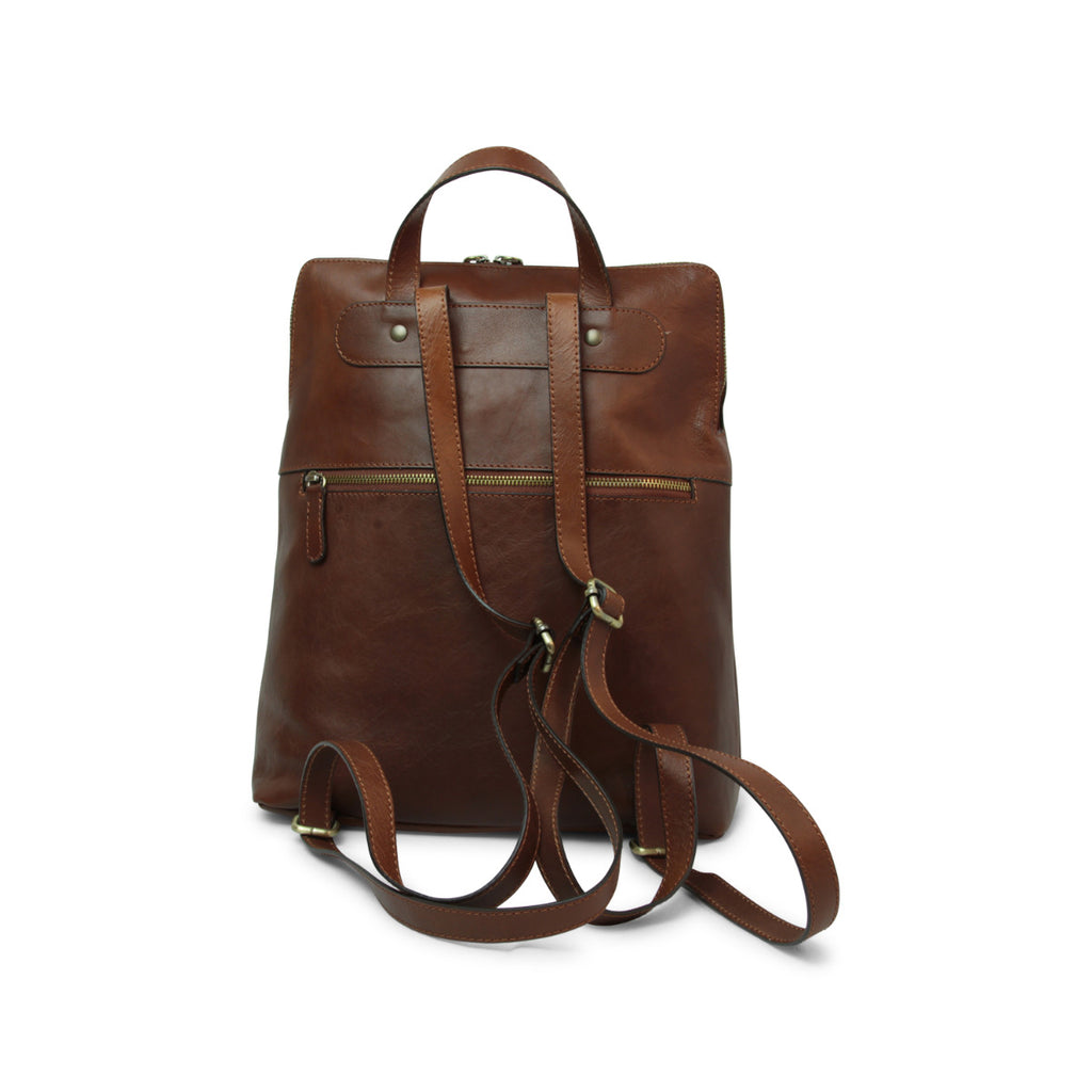 Zaino in pelle - marrone castagna