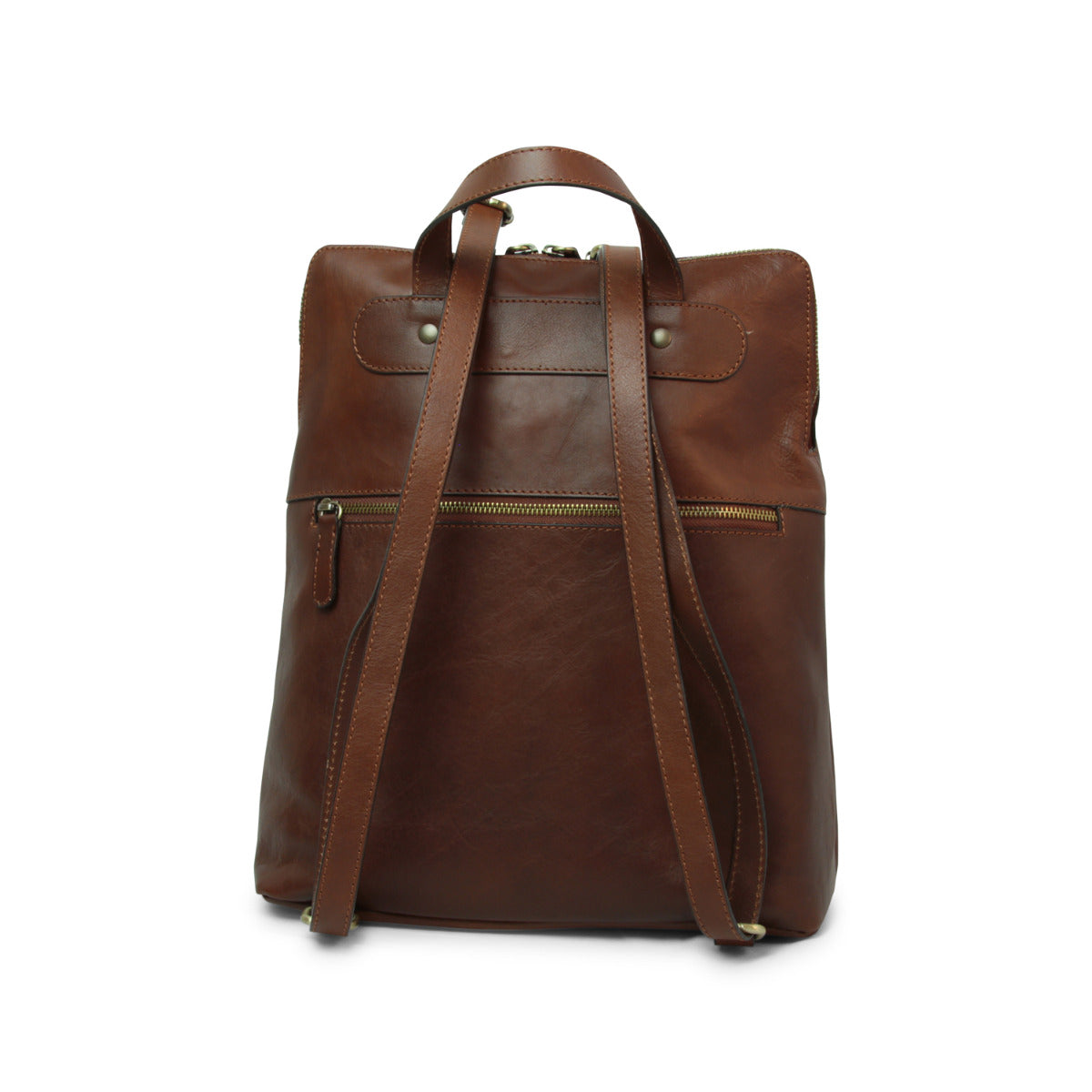 Zaino in pelle - marrone castagna
