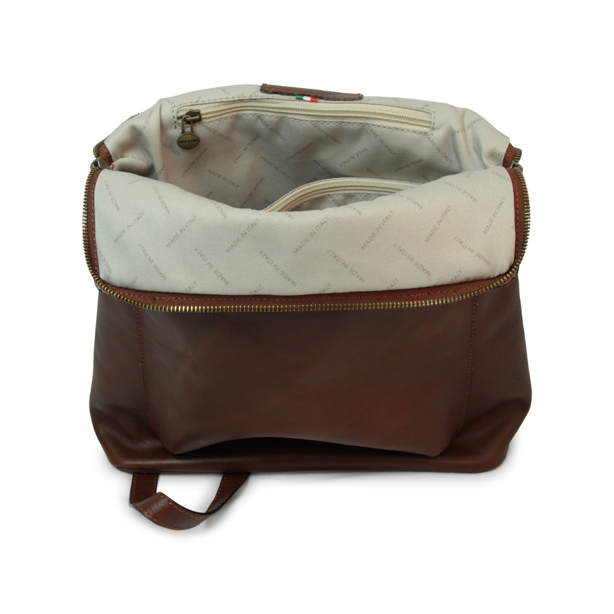 Zaino in pelle - marrone castagna