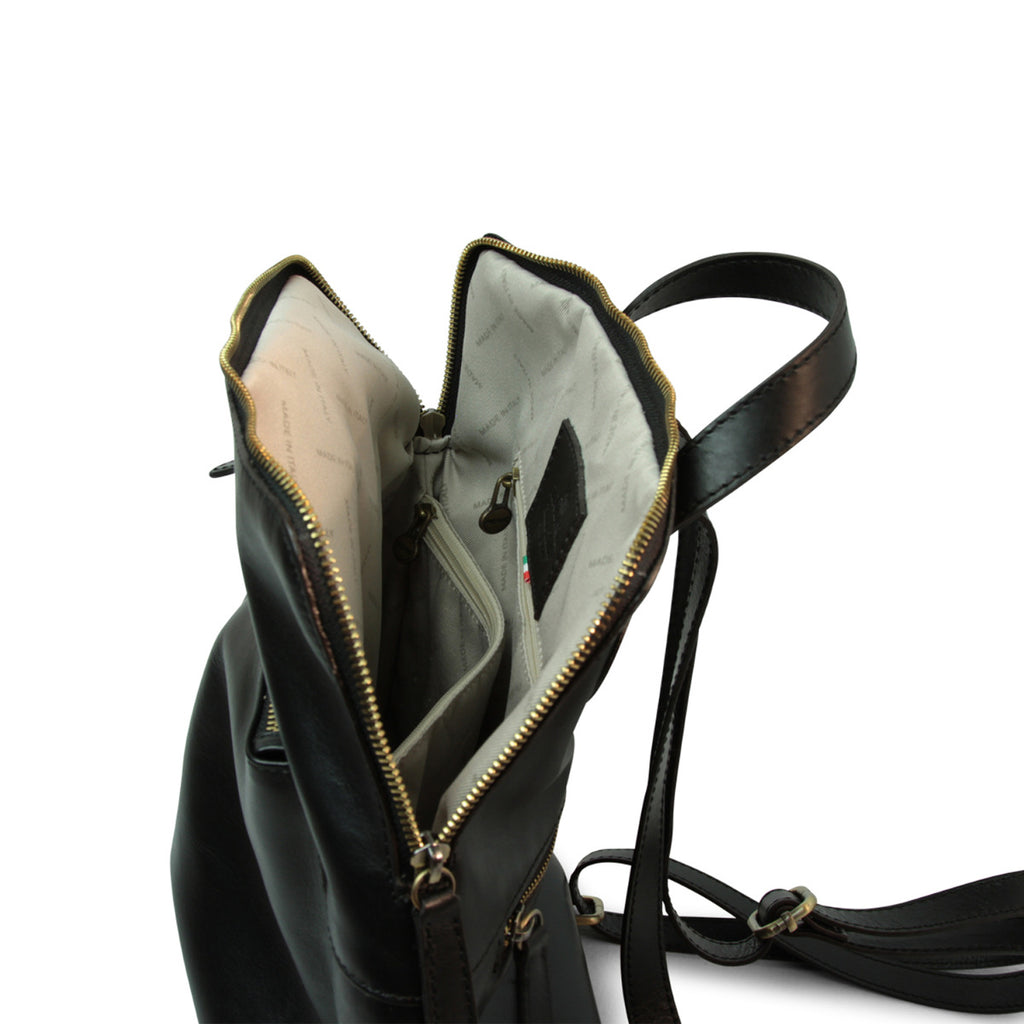 Zaino in pelle - nero